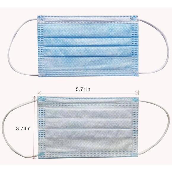 Kids Disposable 3-Ply Protective Children Mouth Cover (50 Pack) Blue - Picture 3 of 3